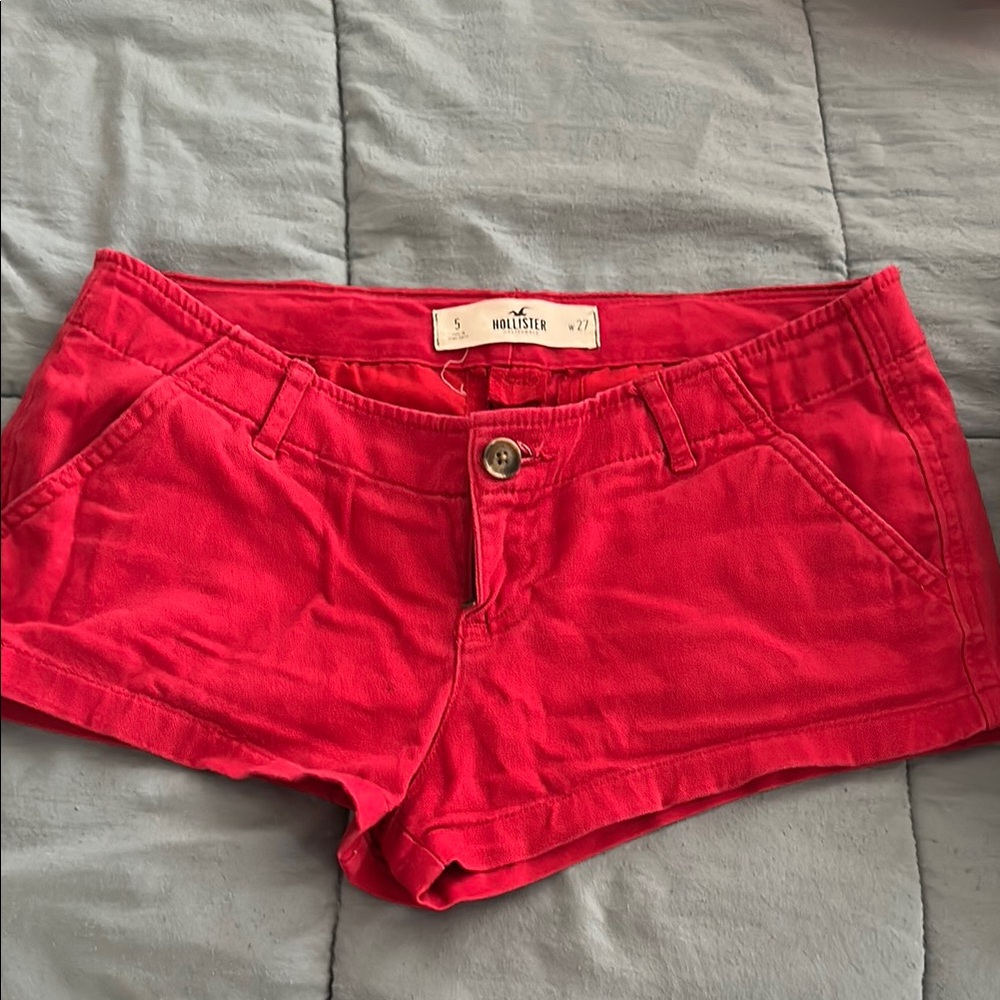 Hollister Red Jean Shorts Vibrant Summer Style